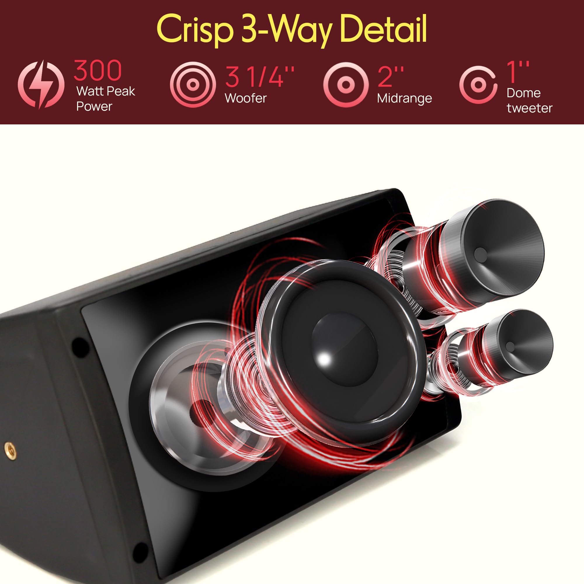 Amazon.com: Pyramid 300 Watt 3-Way Mini Box Speaker System (Pair